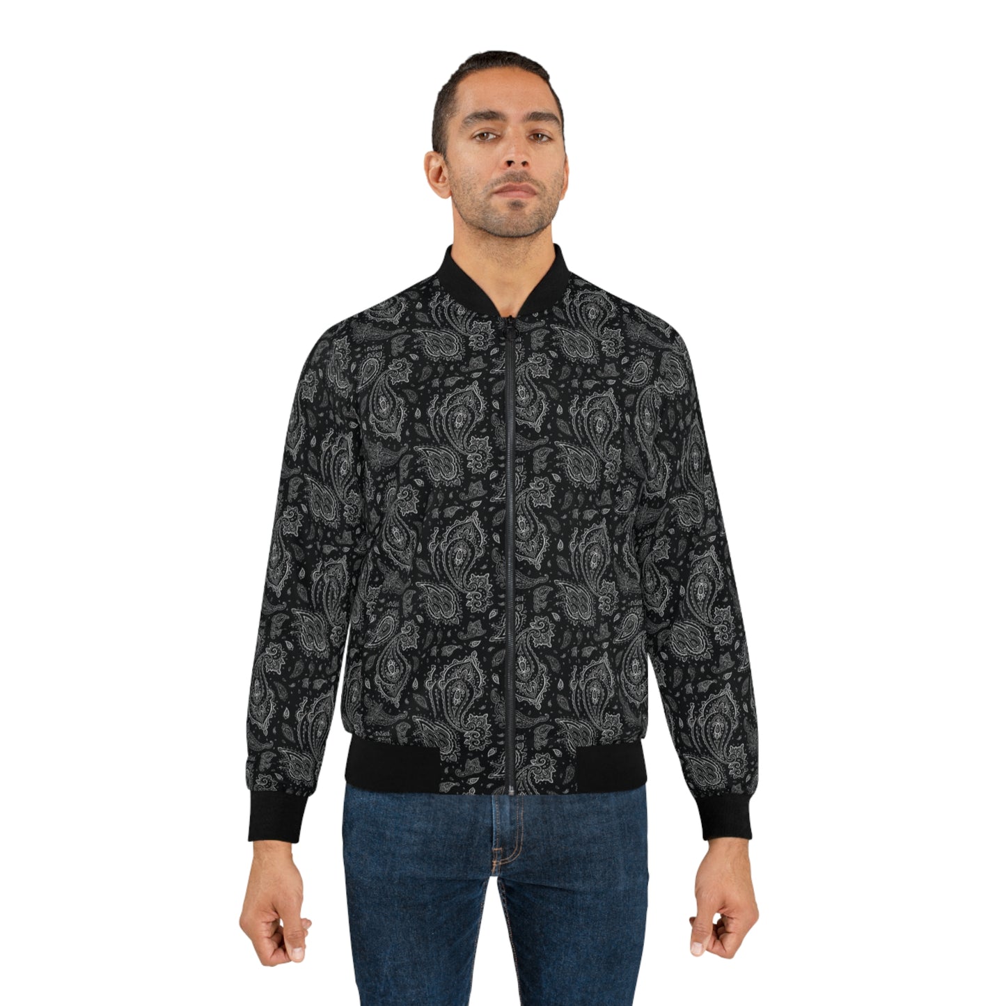 Black Bandana Men's Bomber Jacket