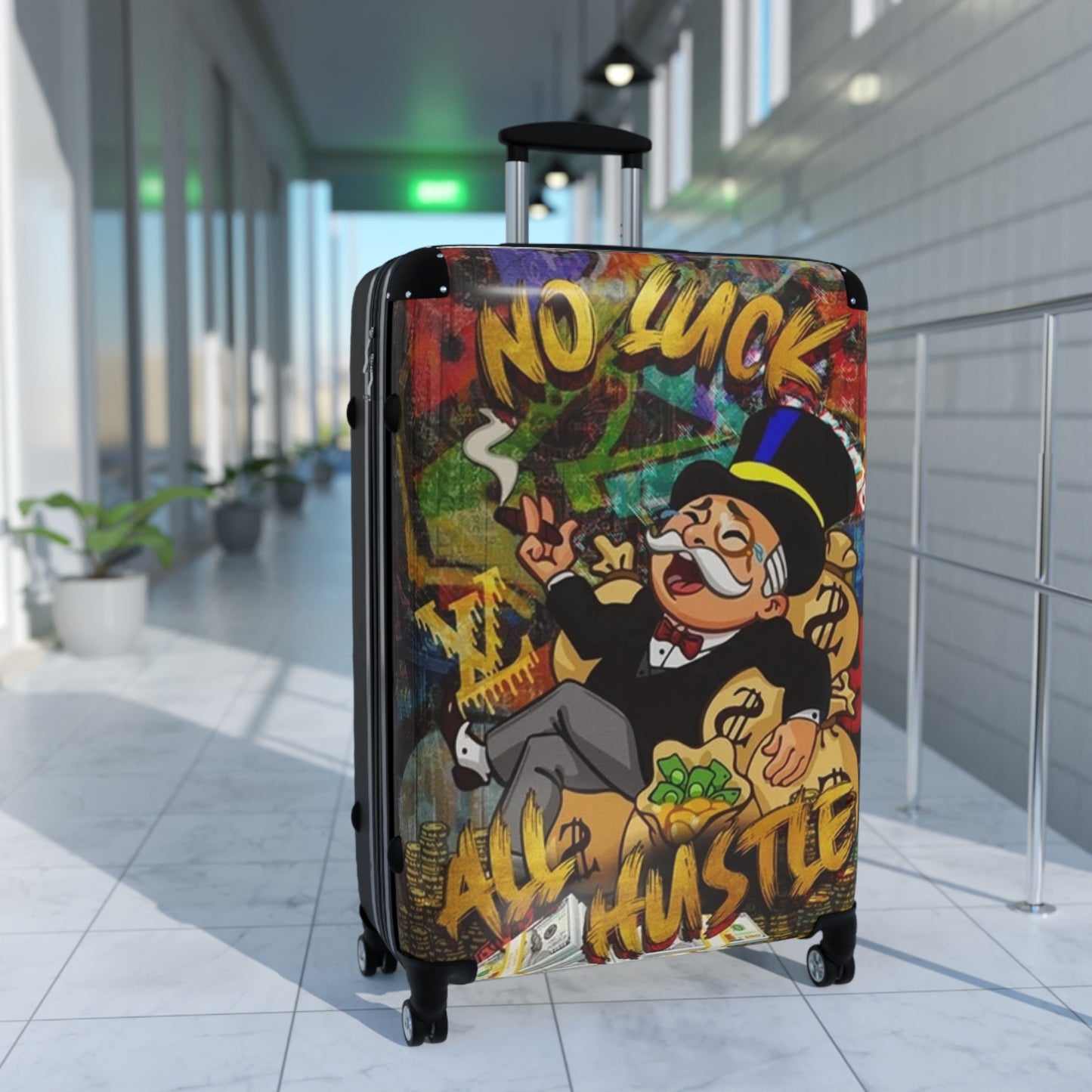 No luck all Hustle suitcase