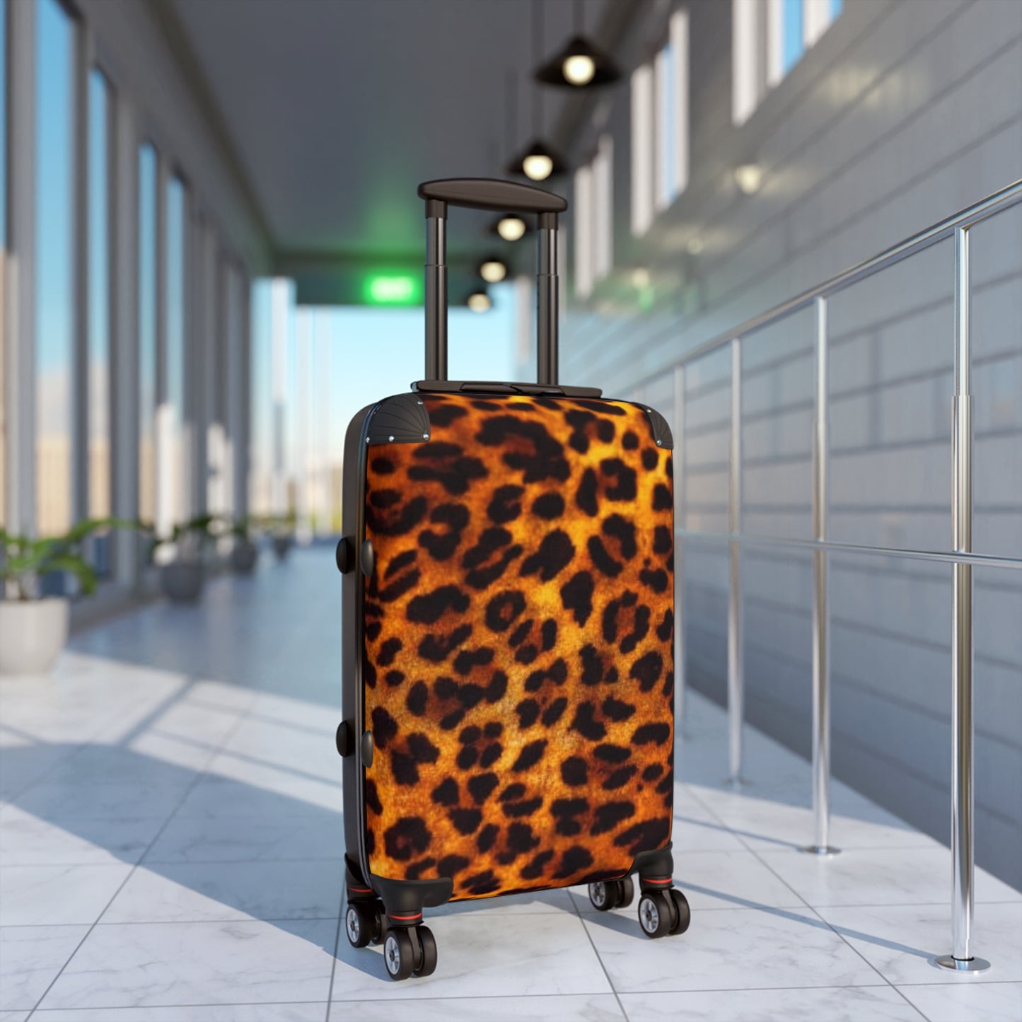 Leopard print suitcase