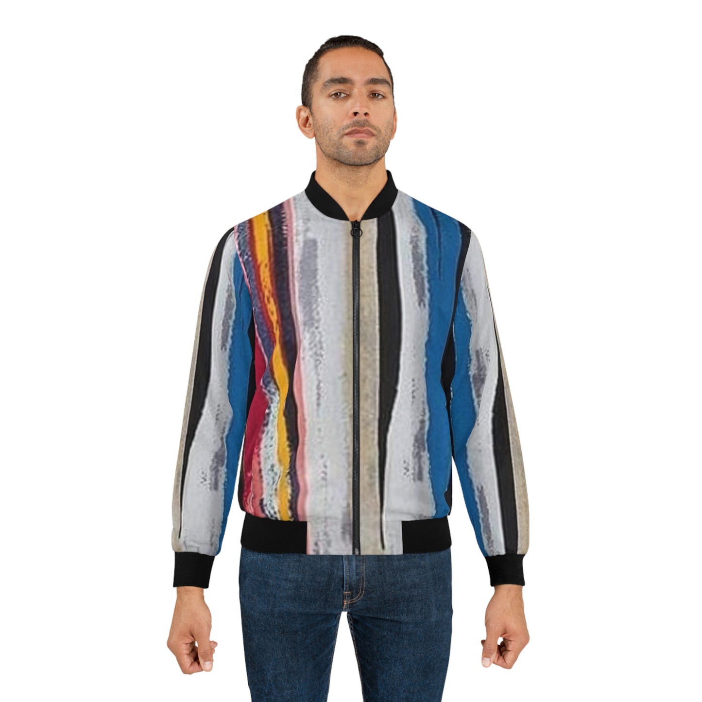 Vertical Color Bomber Jacket