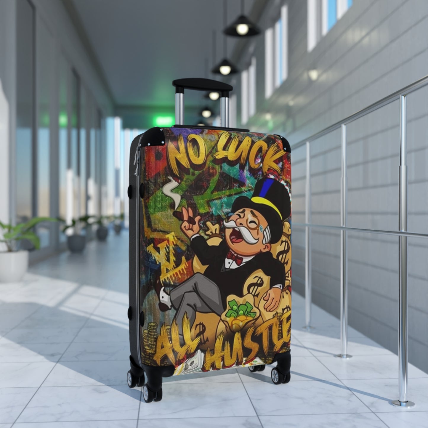 No luck all Hustle suitcase