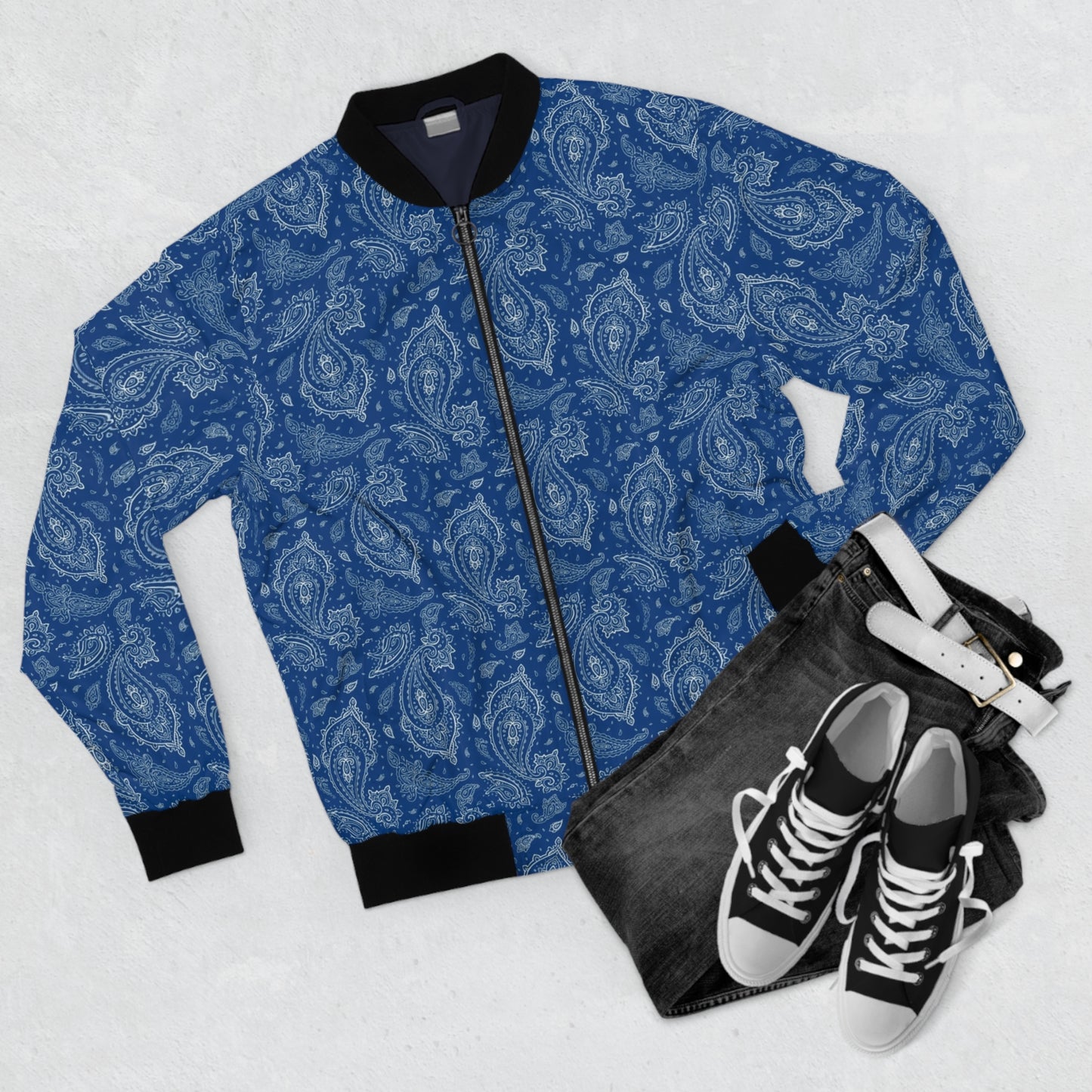 BLUE Bandana Men's Bomber Jacket