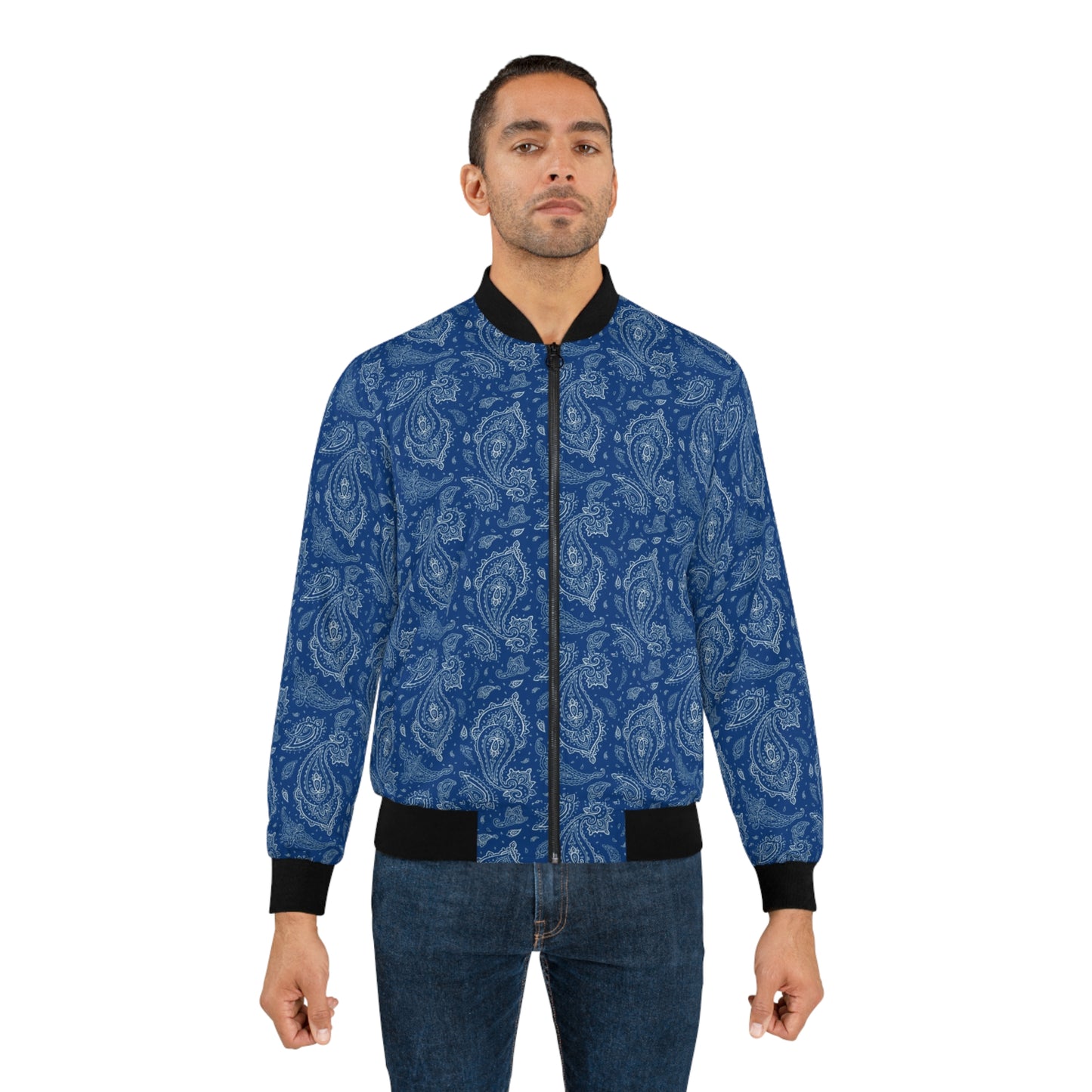 BLUE Bandana Men's Bomber Jacket