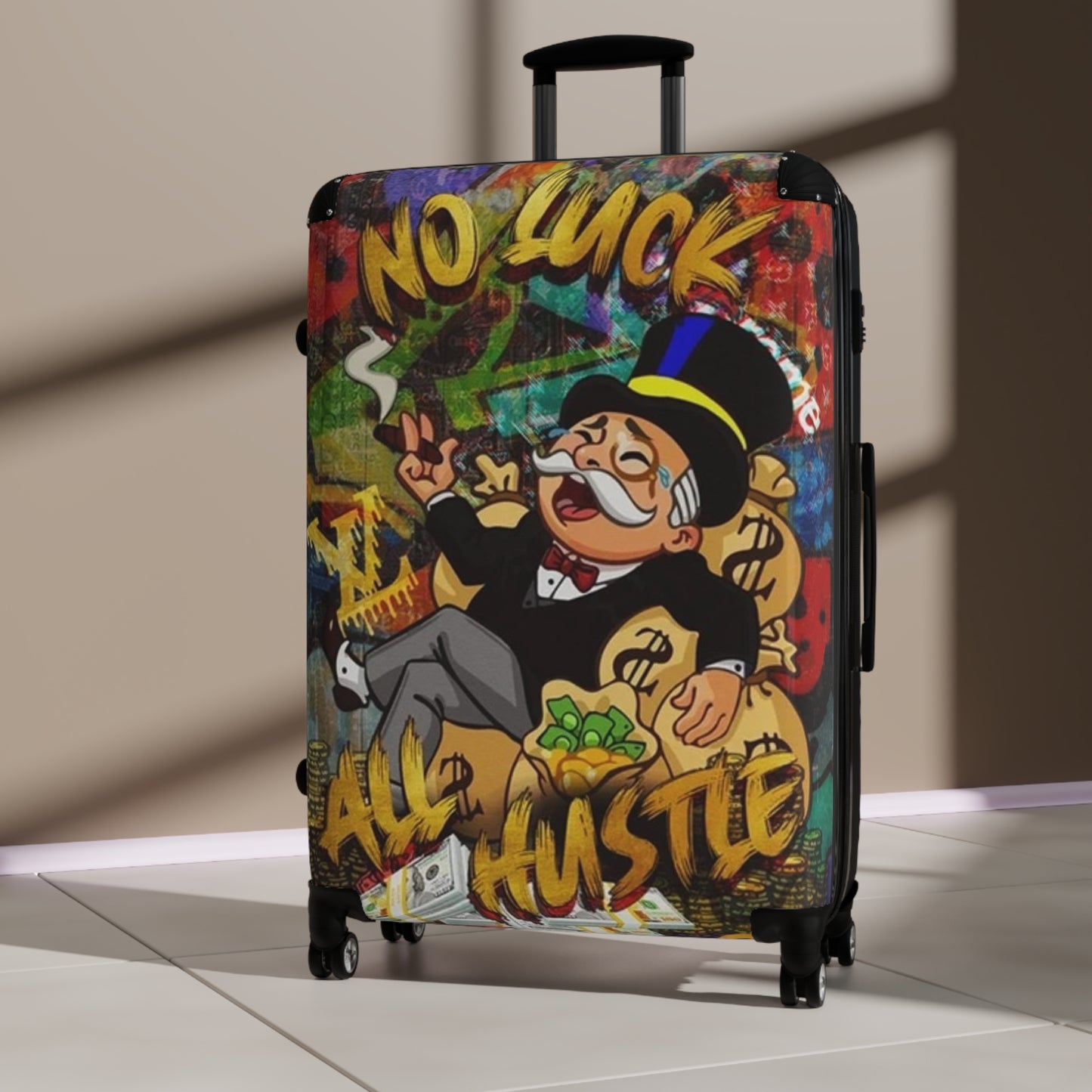 No luck all Hustle suitcase