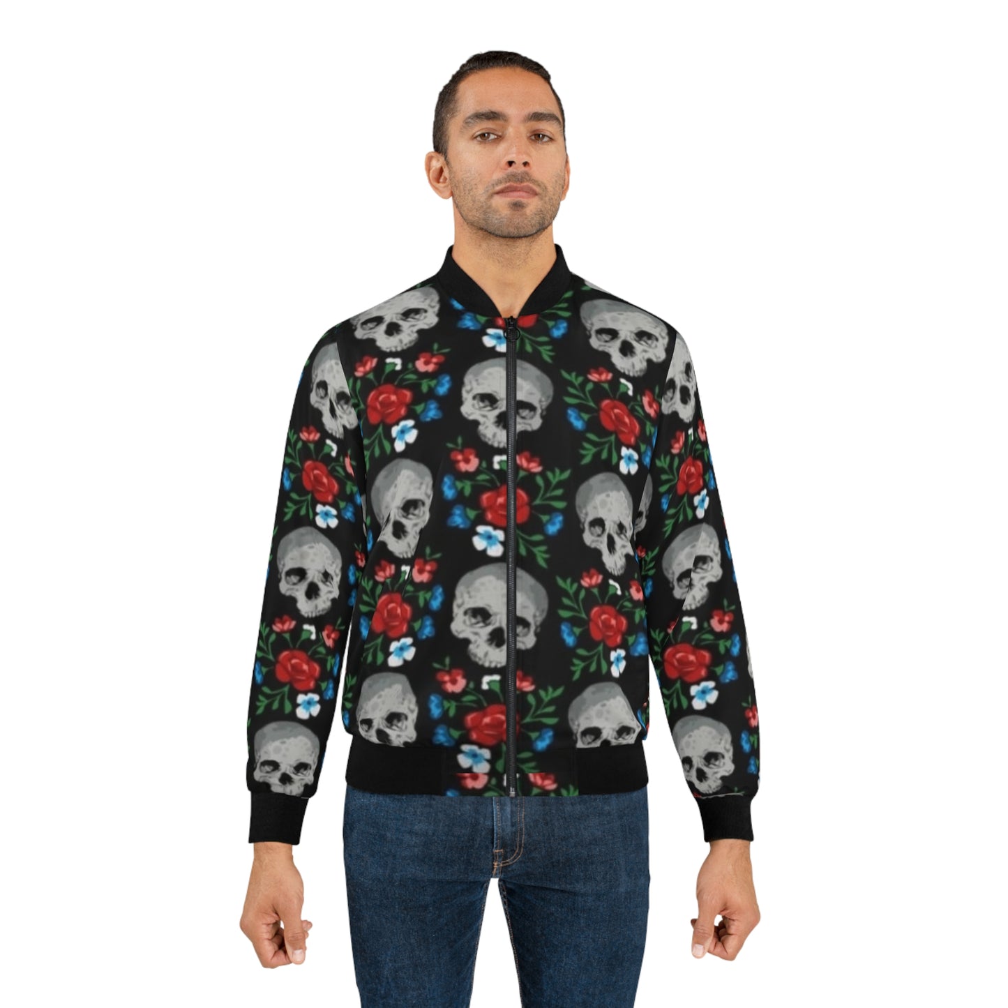 Skull & Rose Bomber Jacket