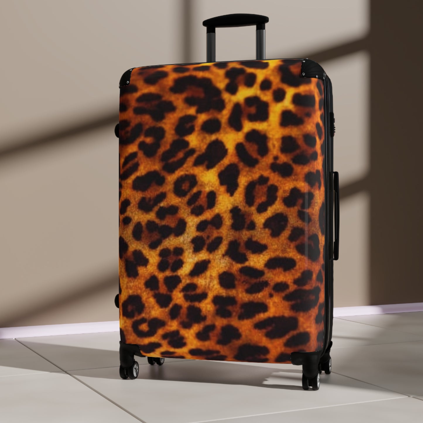 Leopard print suitcase