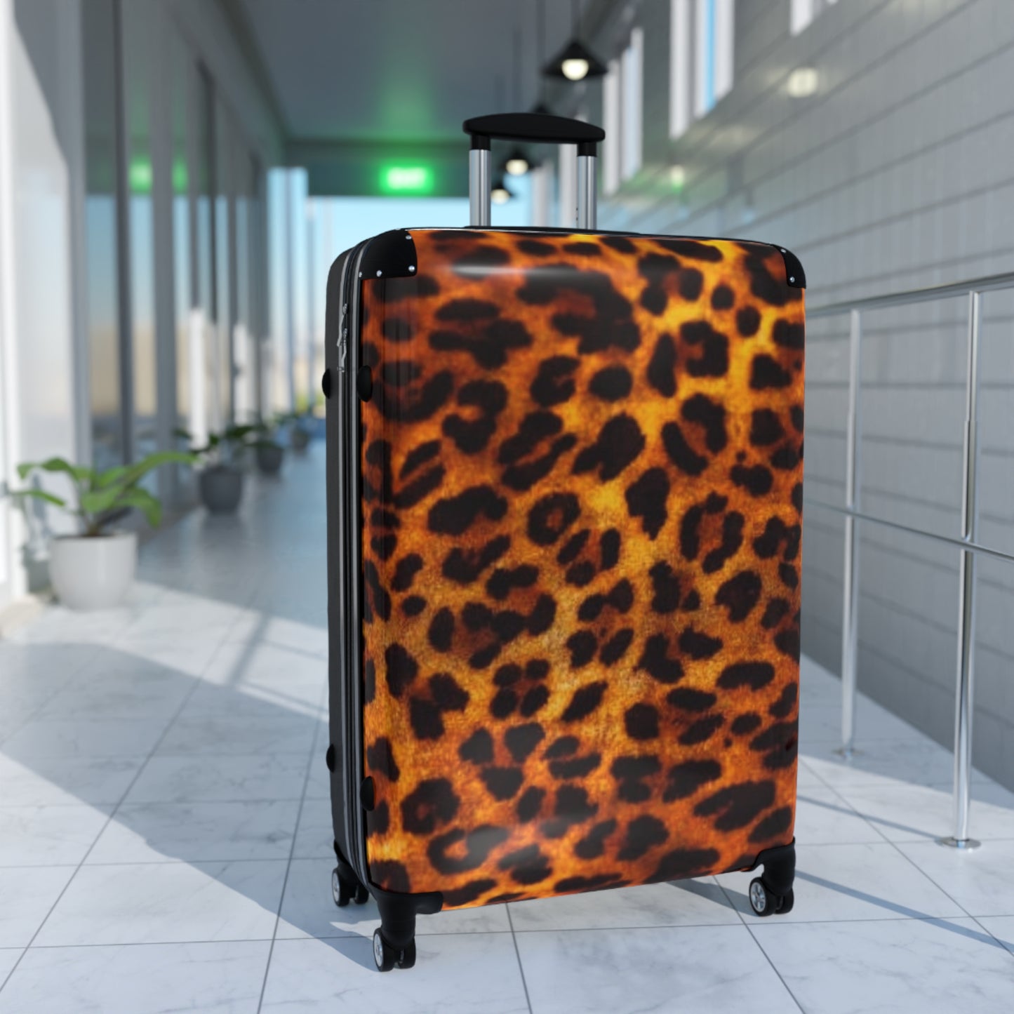 Leopard print suitcase