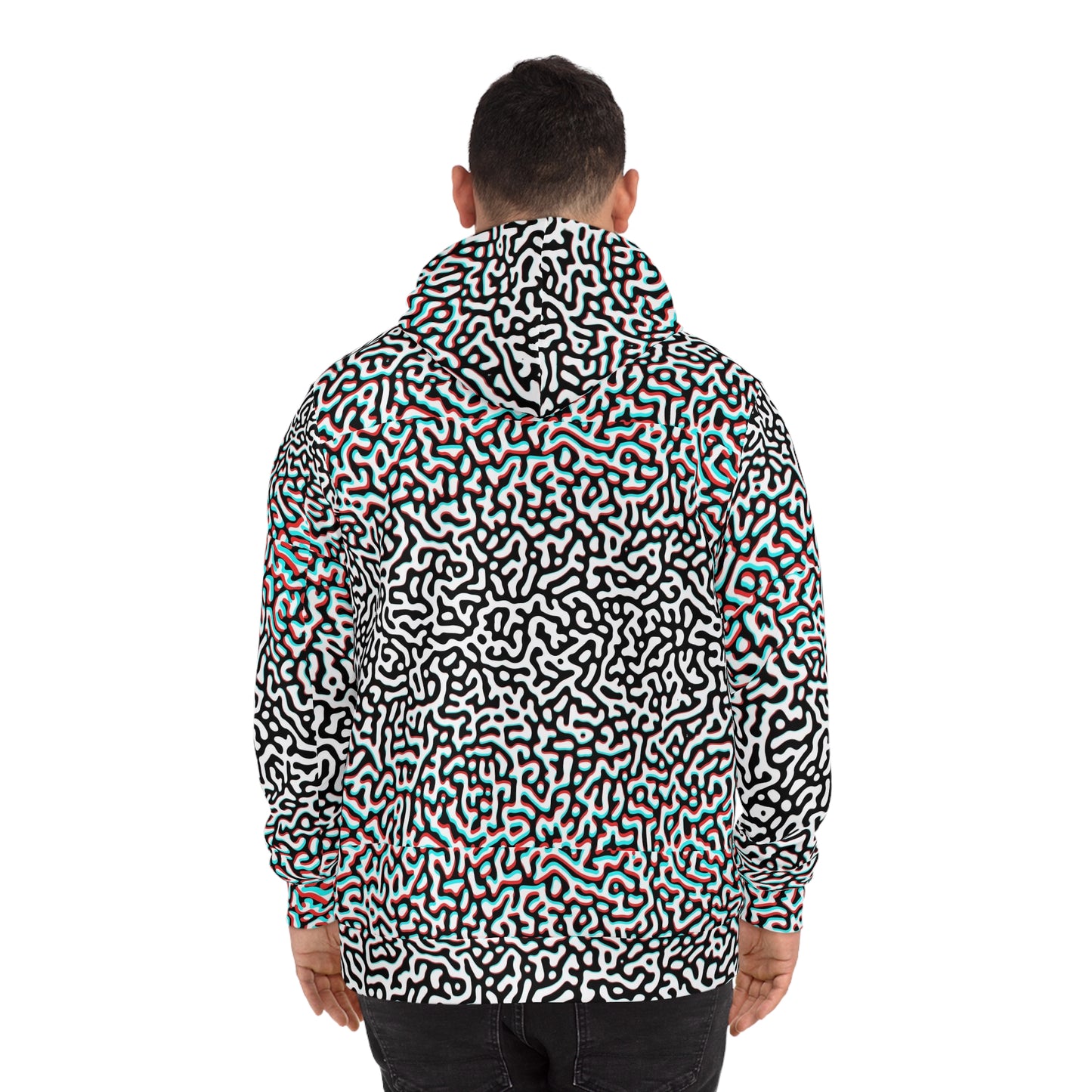 Black & White Sponge Printed Hoodie