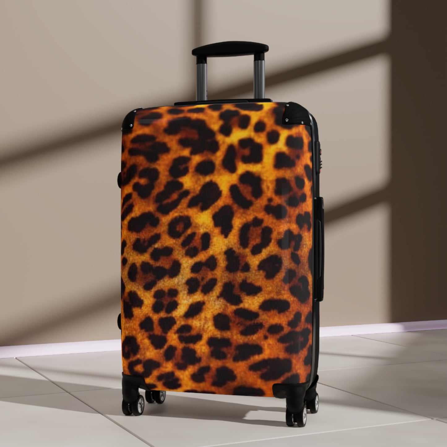 Leopard print suitcase