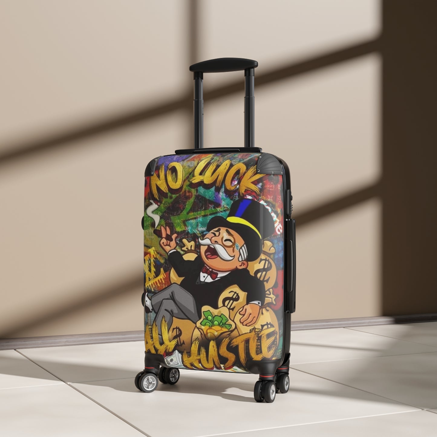 No luck all Hustle suitcase