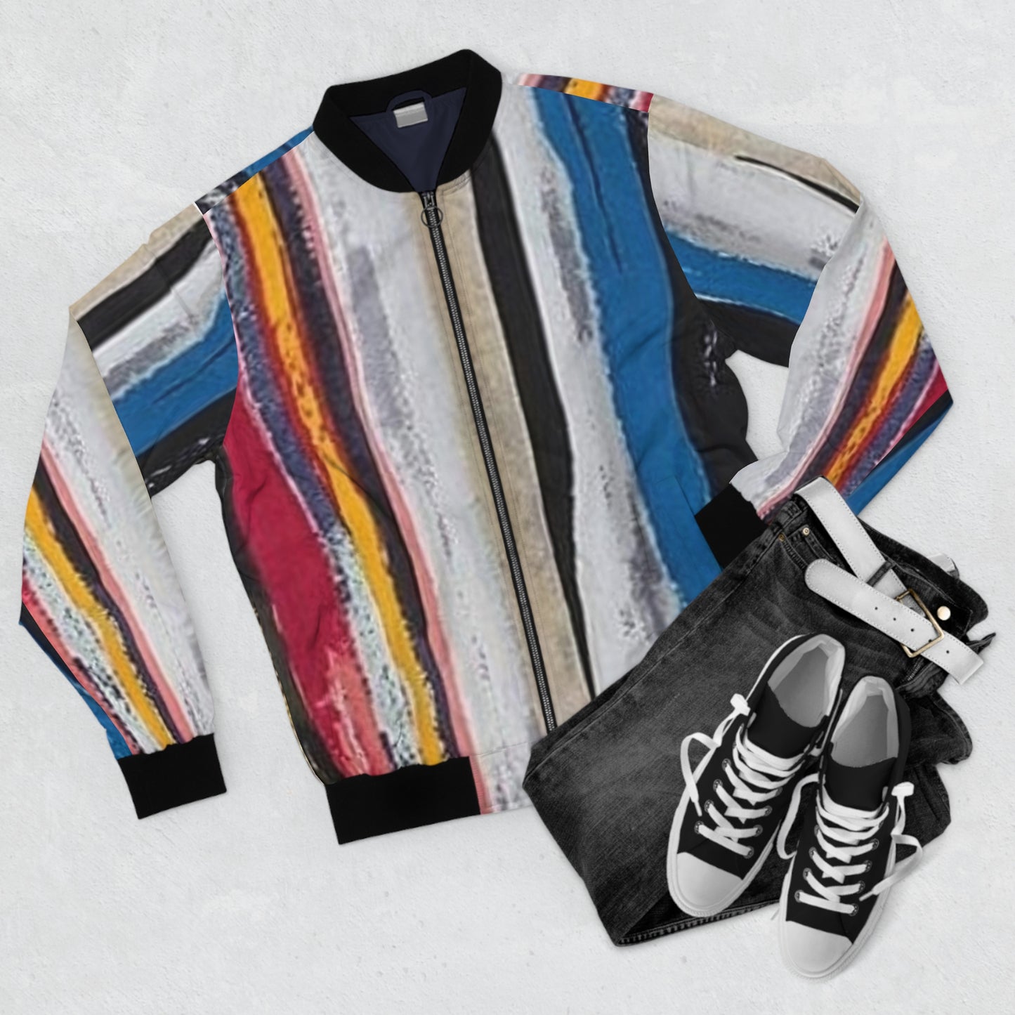 Vertical Color Bomber Jacket