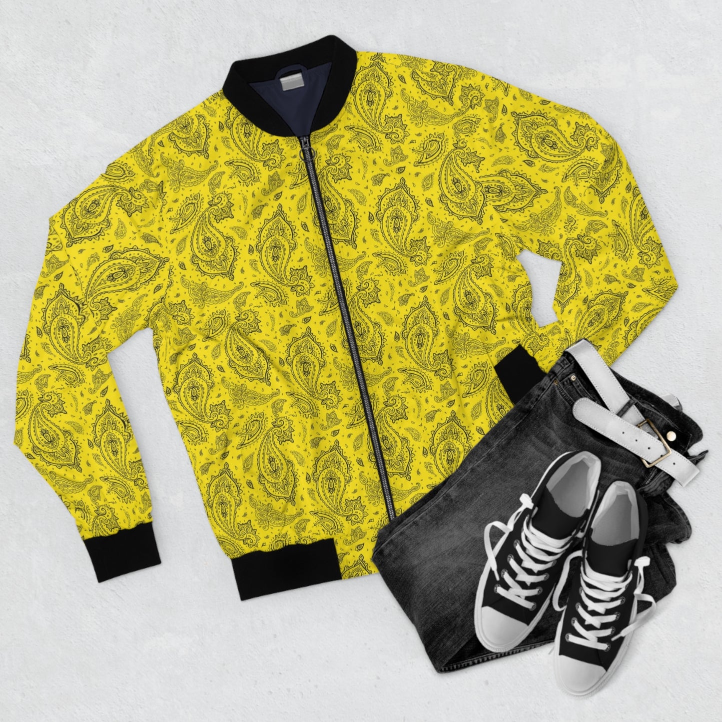 Yellow Bandana Bomber Jacket