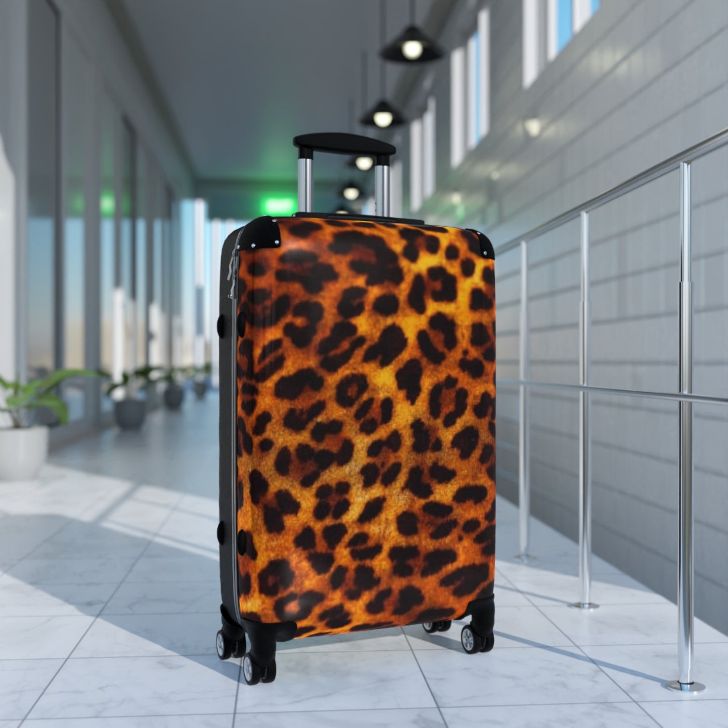 Leopard print suitcase