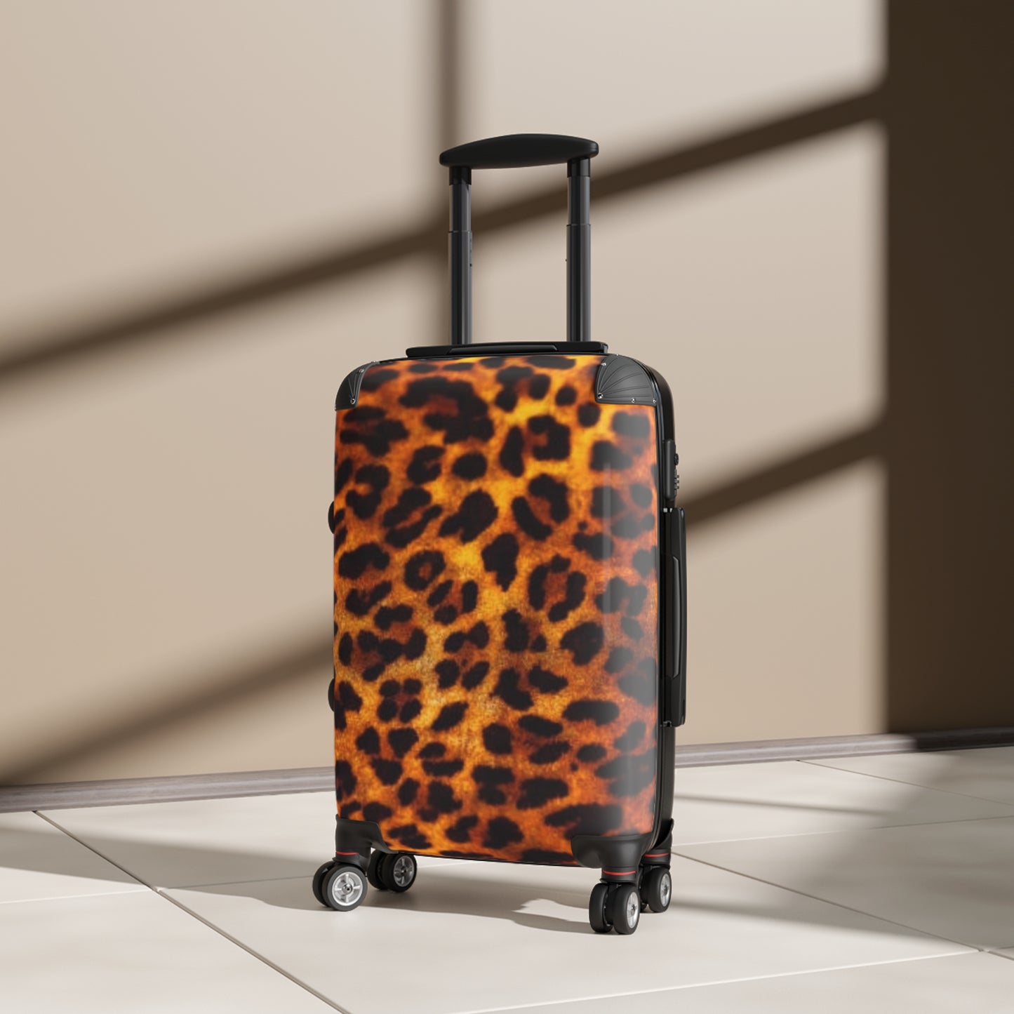 Leopard print suitcase